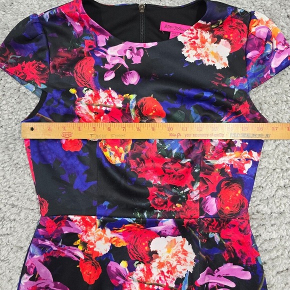 Betsey Johnson Dress Womens 6 Colorful Flowers Lined Maximalist Career Event - Picture 12 of 16
